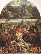 CLEVE, Joos van The Lamentation of Christ with the Last Supper(predella) and Francis Receiving the Stigmata(mk05) oil painting reproduction